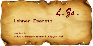 Lahner Zsanett névjegykártya